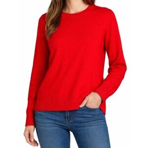 Nordstrom 100% Cashmere Crewneck Sweater Women's XL Red Quiet Luxury Soft Knit